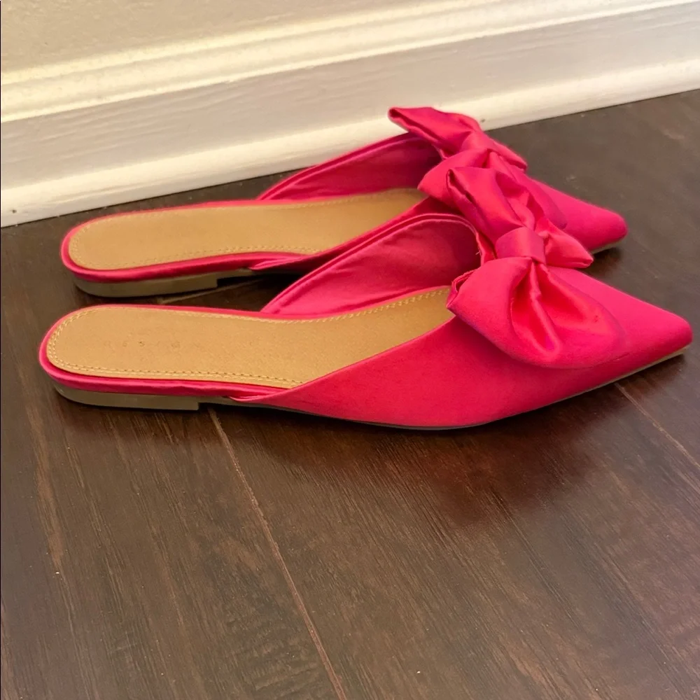 ASOS Fuchsia Bow Mules - Picture 5 of 7